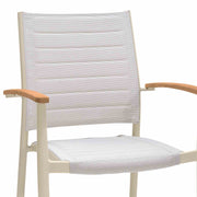 Portals Outdoor 5 Piece Coral Sand Aluminum & Teak Wood Dining Set - Furniture City (CA)l