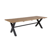 Glendora Doris Outdoor Patio 5 Piece Live Edge Dining Set in Eucalyptus Wood and Black Rope - Furniture City (CA)l