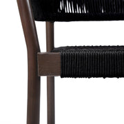Glendora Doris Outdoor Patio 5 Piece Live Edge Dining Set in Eucalyptus Wood and Black Rope - Furniture City (CA)l