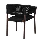Glendora Doris Outdoor Patio 7 Piece Live Edge Dining Set in Eucalyptus Wood and Black Rope - Furniture City (CA)l