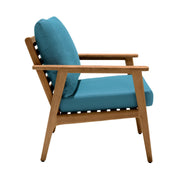 Eve Outdoor 4 Piece Teak Wood Sofa Seating Set with Teal Olefin - Furniture City (CA)l