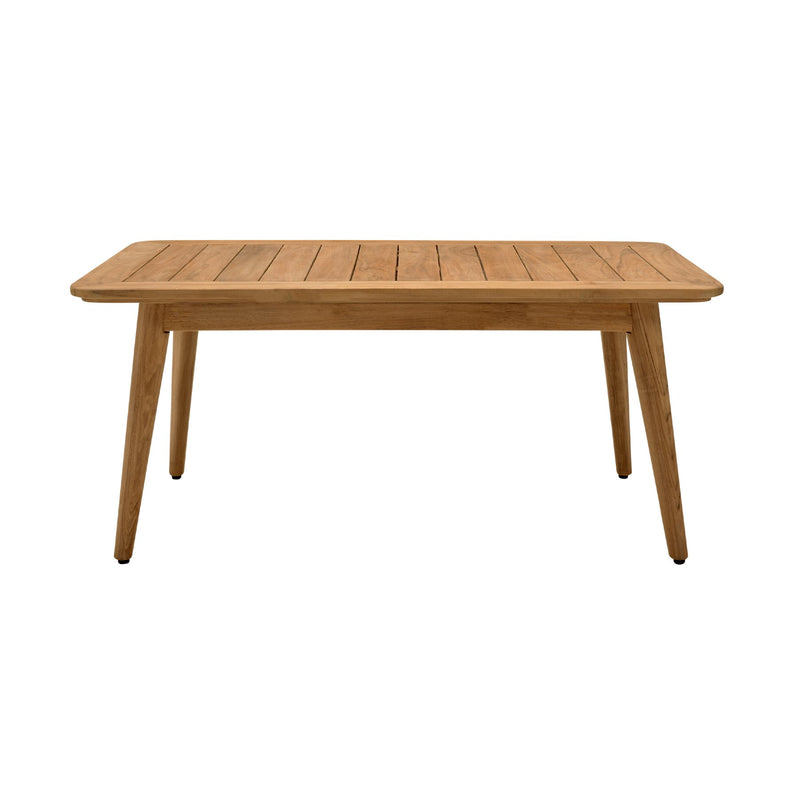 Eve Outdoor 4 Piece Teak Wood Sofa Seating Set with Teal Olefin - Furniture City (CA)l
