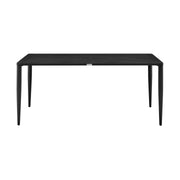 Ezra Outdoor Patio 7-Piece Dining Table Set in Aluminum and Teak with Gray Cushions - Furniture City (CA)l