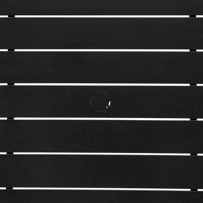 Ezra Outdoor Patio 7-Piece Dining Table Set in Aluminum and Teak with Gray Cushions