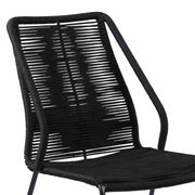 Frinton and Clip 5 Piece Dining Set in Dark Eucalyptus Wood and Metal with Black Rope - Furniture City (CA)l