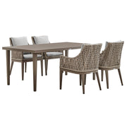 Grenada 5 Piece Gray Aluminum Outdoor Dining Set with Gray Fabric - Furniture City (CA)l