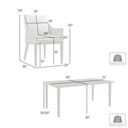 Grenada 5 Piece Gray Aluminum Outdoor Dining Set with Gray Fabric - Furniture City (CA)l