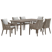 Grenada 7 Piece Gray Aluminum Outdoor Dining Set with Gray Fabric - Furniture City (CA)l