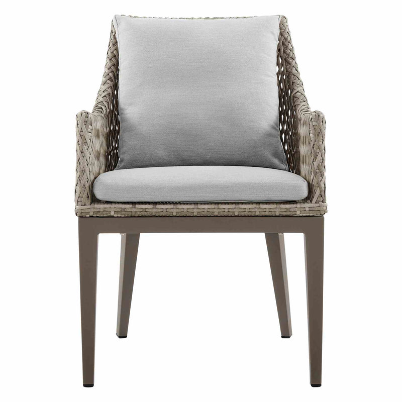 Grenada 7 Piece Gray Aluminum Outdoor Dining Set with Gray Fabric - Furniture City (CA)l