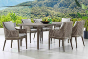 Grenada 7 Piece Gray Aluminum Outdoor Dining Set with Gray Fabric - Furniture City (CA)l
