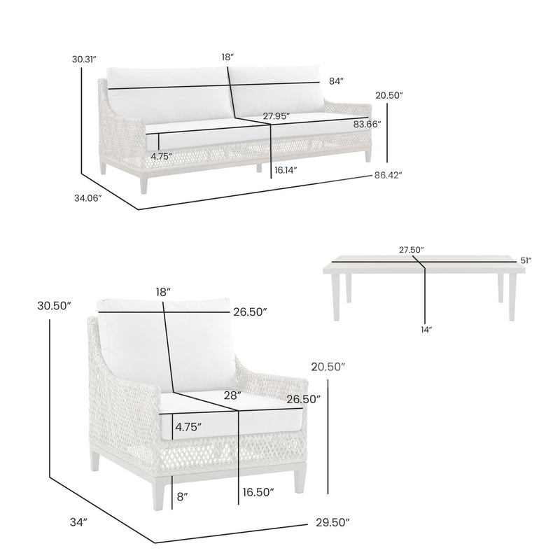 Grenada 4 Piece Outdoor Gray Fabric and Wicker Conversation Set - Furniture City (CA)l