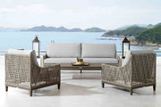 Grenada 4 Piece Outdoor Gray Fabric and Wicker Conversation Set - Furniture City (CA)l