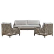 Grenada Wicker and Aluminum Outdoor Chair in Brown with Gray Cushions - Furniture City (CA)l