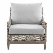 Grenada Wicker and Aluminum Outdoor Chair in Brown with Gray Cushions - Furniture City (CA)l