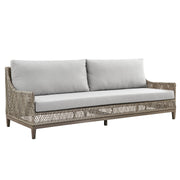 Grenada Wicker and Aluminum Outdoor Sofa in Brown with Gray Cushions - Furniture City (CA)l
