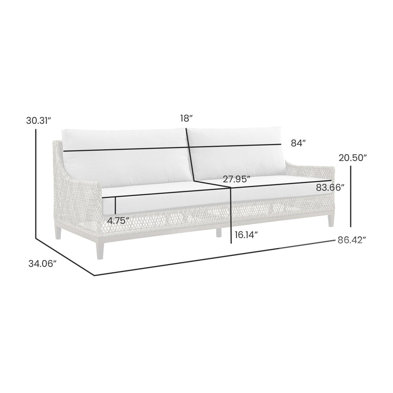 Grenada Wicker and Aluminum Outdoor Sofa in Brown with Gray Cushions - Furniture City (CA)l
