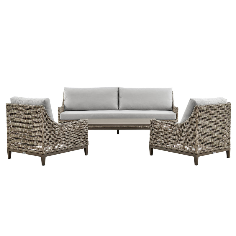 Grenada Aluminum Outdoor Coffee Table in Brown - Furniture City (CA)l