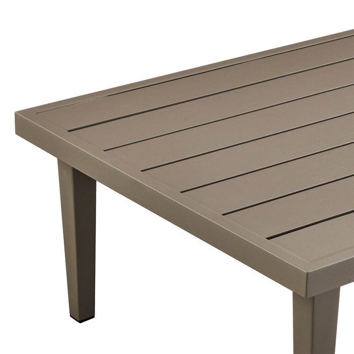 Grenada Aluminum Outdoor Coffee Table in Brown