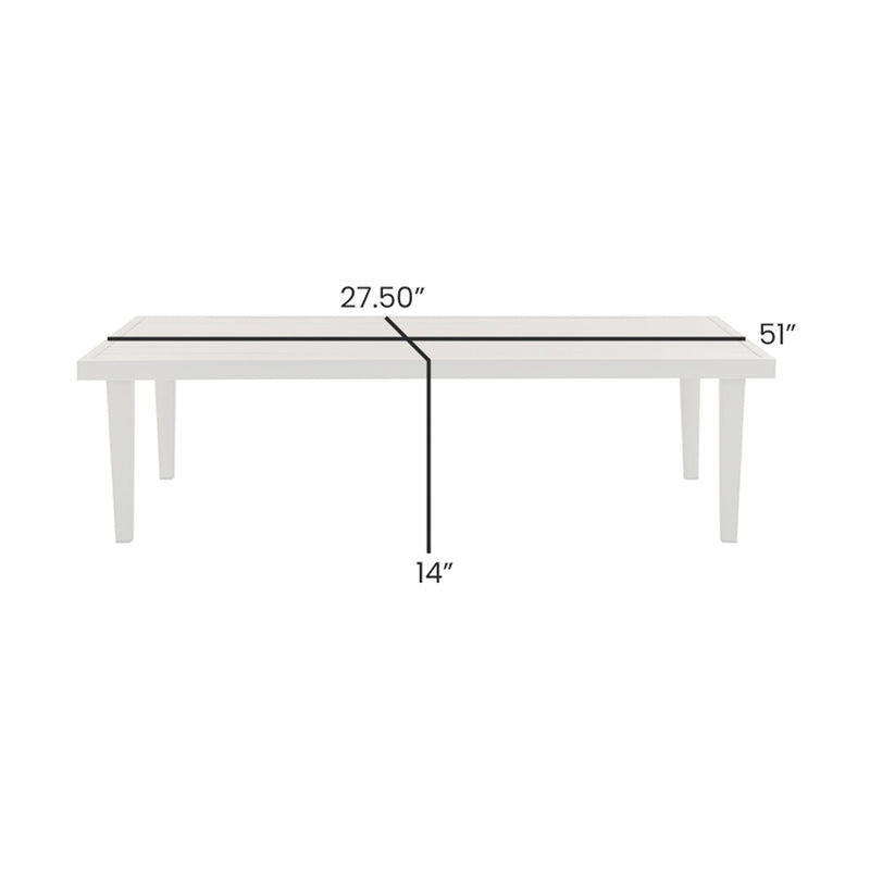 Grenada Aluminum Outdoor Coffee Table in Brown - Furniture City (CA)l