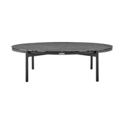 Giotto 4 Piece Outdoor Patio Furniture Set in Black Aluminum and Gray Wicker with Gray Cushions - Furniture City (CA)l