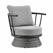 Giotto Wicker and Aluminum Outdoor Chair in Black and Dark Gray - Furniture City (CA)l