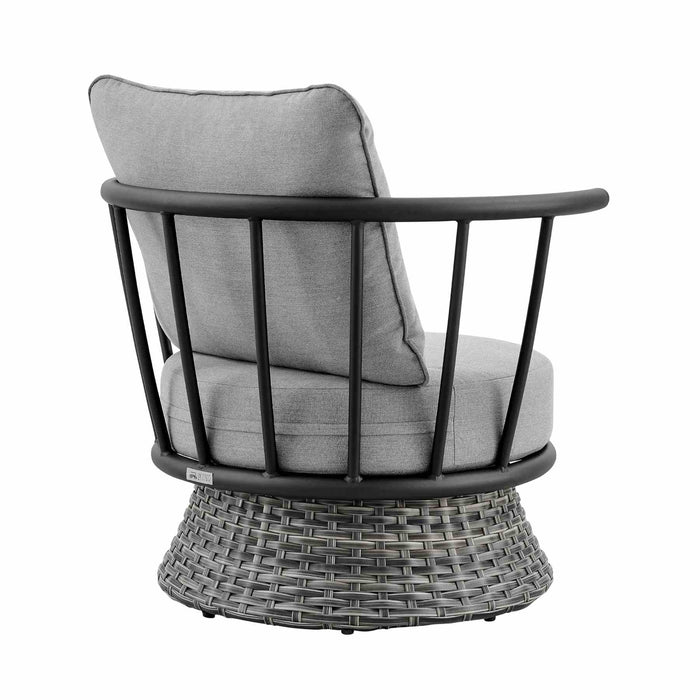 Giotto Wicker and Aluminum Outdoor Chair in Black and Dark Gray