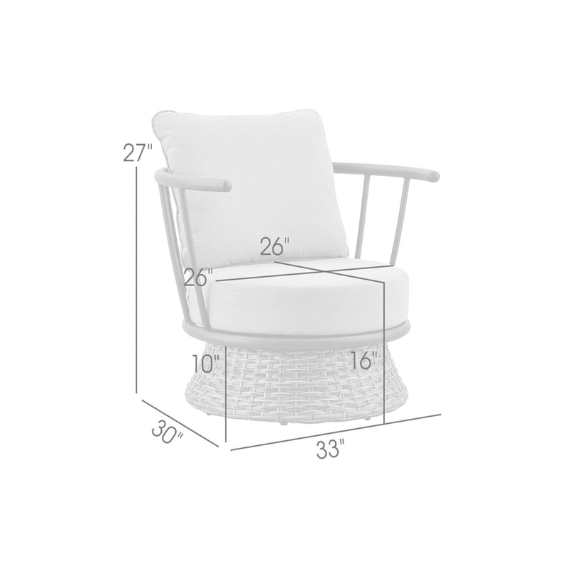Giotto Wicker and Aluminum Outdoor Chair in Black and Dark Gray - Furniture City (CA)l