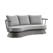 Giotto Wicker and Aluminum Outdoor Sofa in Black and Dark Gray - Furniture City (CA)l