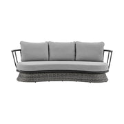 Giotto Wicker and Aluminum Outdoor Sofa in Black and Dark Gray - Furniture City (CA)l