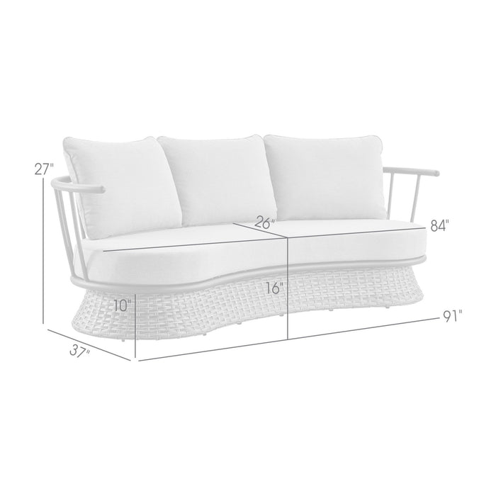 Giotto Wicker and Aluminum Outdoor Sofa in Black and Dark Gray