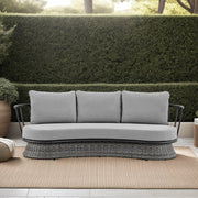Giotto Wicker and Aluminum Outdoor Sofa in Black and Dark Gray - Furniture City (CA)l