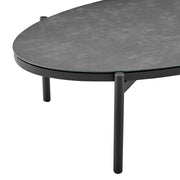 Giotto Aluminum and Ceramic Outdoor Coffee Table in Black - Furniture City (CA)l