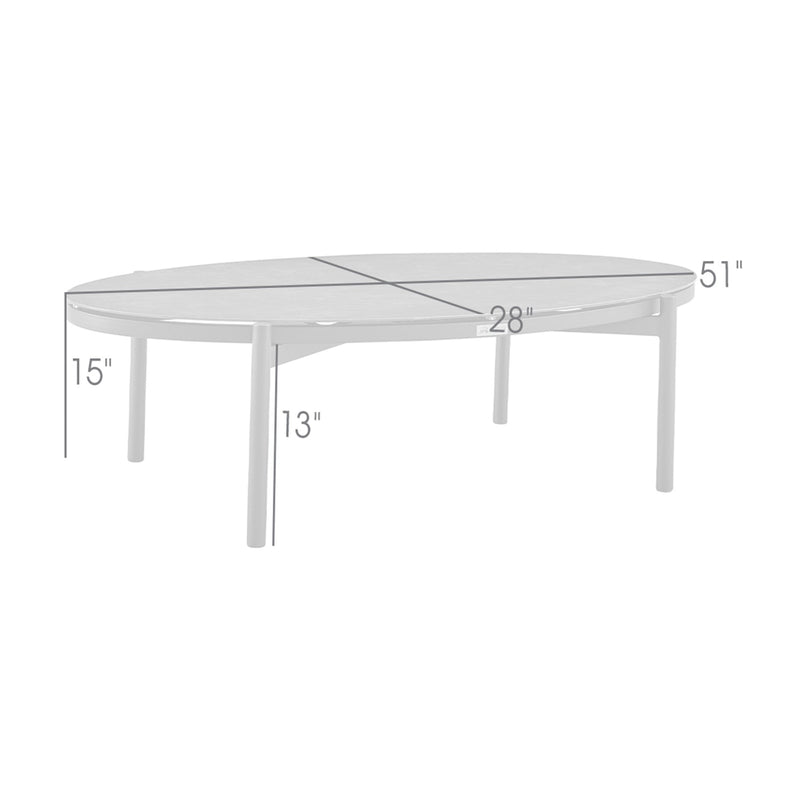 Giotto Aluminum and Ceramic Outdoor Coffee Table in Black - Furniture City (CA)l