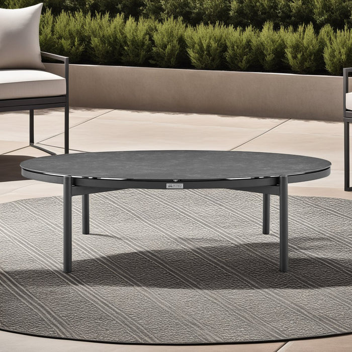 Giotto Aluminum and Ceramic Outdoor Coffee Table in Black
