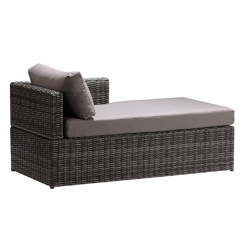 Hagen 3 piece Outdoor Rattan Sectional Chase Set with Brown Cushions and Modern Accent Pillows - Furniture City (CA)l