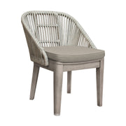 Haiti Outdoor Patio 7-Piece Dining Table Set with Side Chairs in Gray Acacia Wood and Rope - Furniture City (CA)l