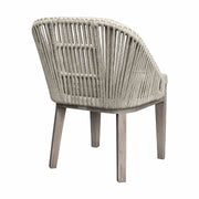 Haiti Outdoor Patio 7-Piece Dining Table Set with Side Chairs in Gray Acacia Wood and Rope - Furniture City (CA)l