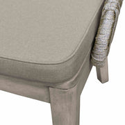 Haiti Outdoor Patio 7-Piece Dining Table Set with Side Chairs in Gray Acacia Wood and Rope - Furniture City (CA)l