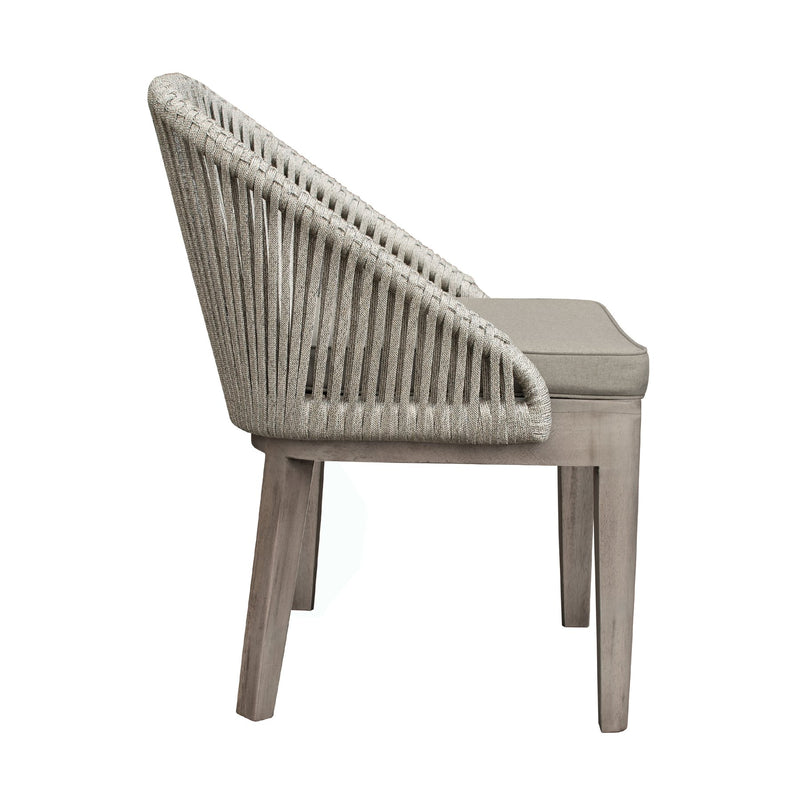 Haiti 7-Piece Patio Outdoor Dining Set in Gray Acacia Wood and Rope - Furniture City (CA)l