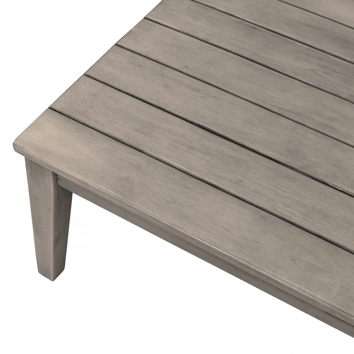 Hawaii 4 Piece Outdoor Patio Furniture Set in Acacia Wood and Rope with Gray Cushions