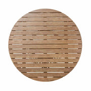 Escondido Island Outdoor Patio 5 Piece Round Dining Set in Eucalyptus Wood and Gray Rope - Furniture City (CA)l