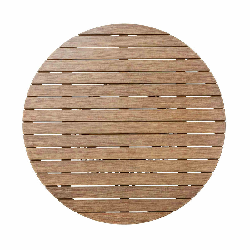 Escondido Island Outdoor Patio 5 Piece Round Dining Set in Eucalyptus Wood and Gray Rope - Furniture City (CA)l
