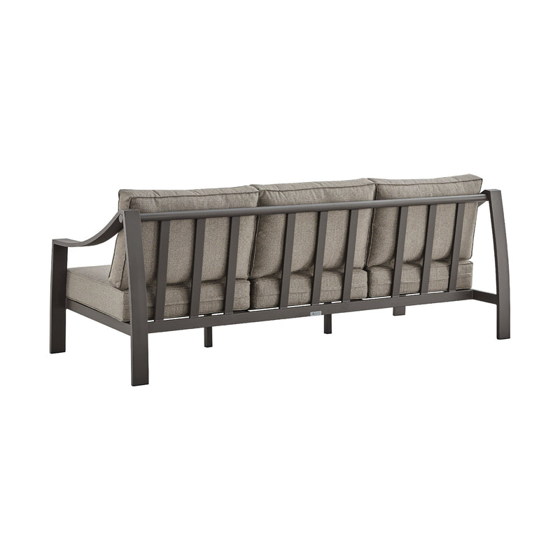 Koda 4 Piece Outdoor Patio Furniture Set in Dark Brown Aluminum with Cushions - Furniture City (CA)l