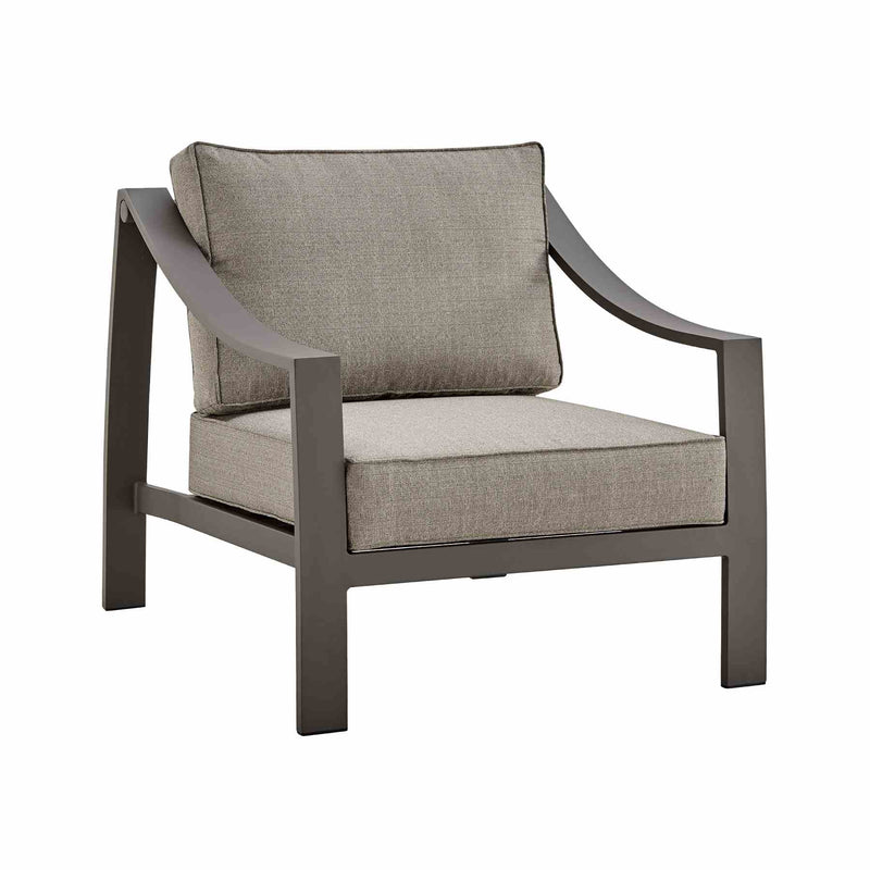 Koda 4 Piece Outdoor Patio Furniture Set in Dark Brown Aluminum with Cushions - Furniture City (CA)l