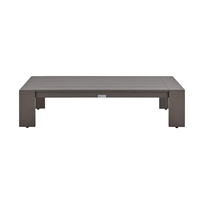 Koda 4 Piece Outdoor Patio Furniture Set in Dark Brown Aluminum with Cushions