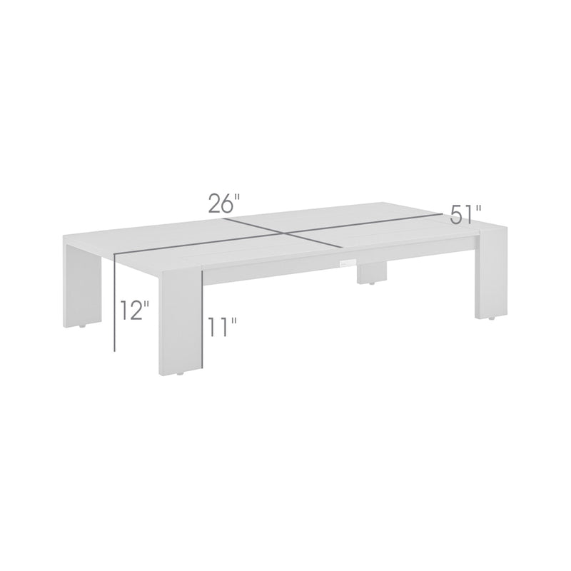 Koda Aluminum Outdoor Coffee Table in Brown - Furniture City (CA)l