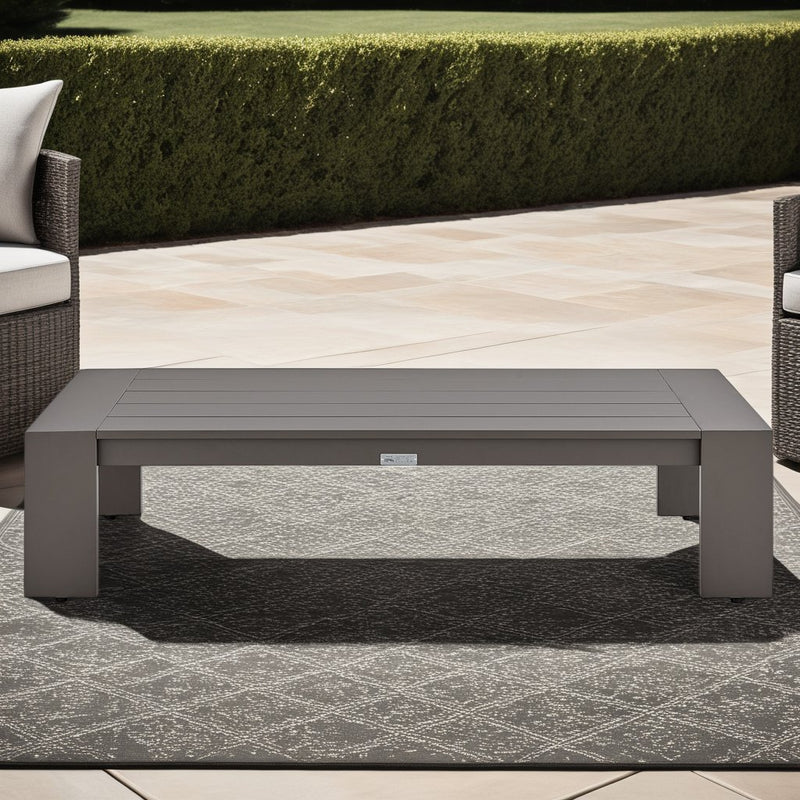 Koda Aluminum Outdoor Coffee Table in Brown - Furniture City (CA)l