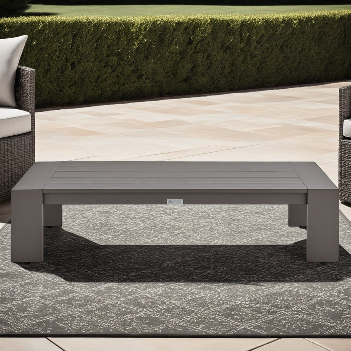 Koda Aluminum Outdoor Coffee Table in Brown