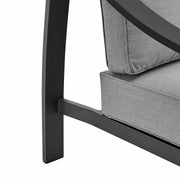 Koda 4 Piece Outdoor Patio Furniture Set in Black Aluminum with Gray Cushions - Furniture City (CA)l