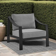 Koda Aluminum Outdoor Chair in Black and Dark Gray - Furniture City (CA)l